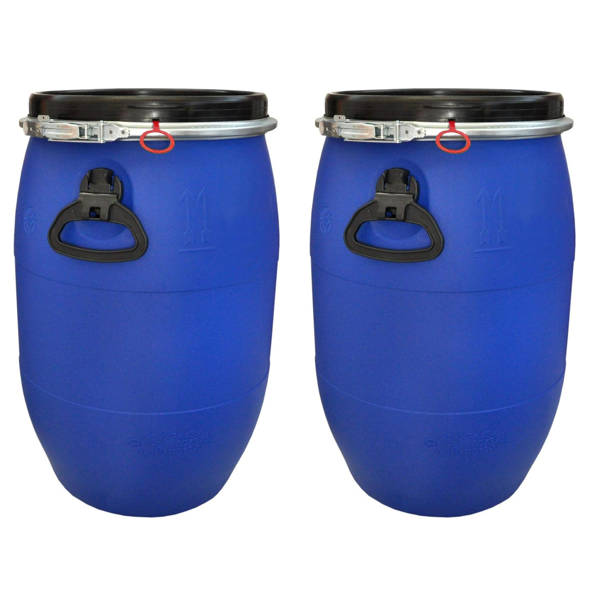 Fass 60 L Vollöffnung HDPE - Set mit 2, UN-zertifiziert | Multitanks
