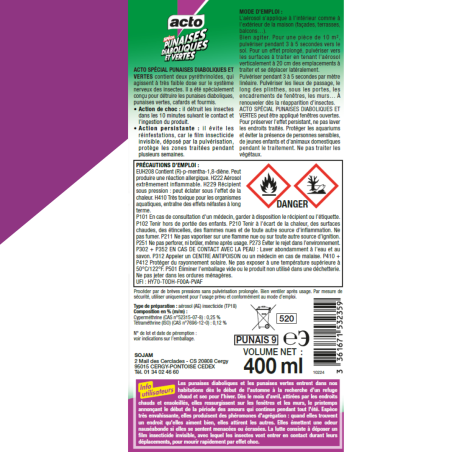 Tratamiento chinche marmórea y verde: espray ACTO 400 ml