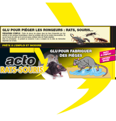 Préparation de plusieurs pièges à souris avec le lot de 4 tubes de glu ACTO.