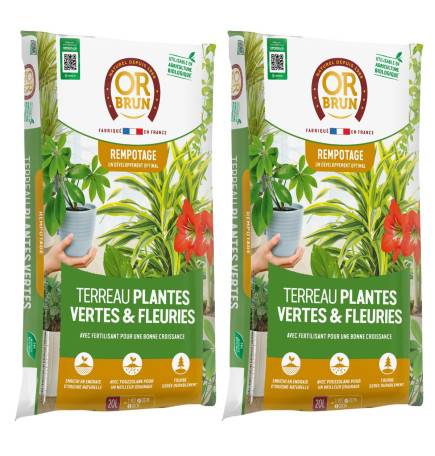 Sacs de terreau Or Brun pour plantes vertes et fleuries