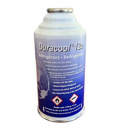 Canette Duracool 12a auto-obturante pour recharge de climatisation automobile.