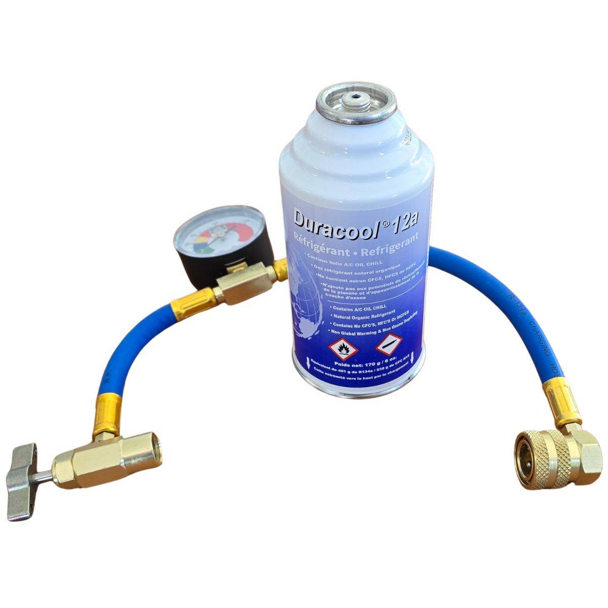 Kit de recharge climatisation Duracool 12a avec canette auto-obturante et flexible DC4000.