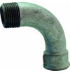 90° Winkel mit großem Radius verzinkter Hammer Gusseisen männlich weiblich | Anschluss EN 10242