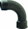 90° Male-Hearted Female Maleable Cast Iron Large Radius Elbow