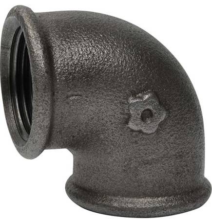 raccord coude 90° femelle femelle fonte malléable noire