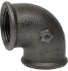 Codo de hierro fundido maleable 90° núcleo negro hembra/hembra EN 10242