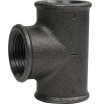 Gleiches T-Stück 90° | Schwarzes Temperguss weiblich/weiblich EN 10242