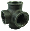 Distributeur en Té 4 Voies | Fonte Malléable Noire F/F/F/F EN 10242