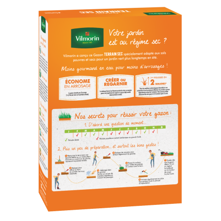 Dry Ground Turf Vilmorin 1kg: Extreme Resistance to Drought and Poor Soils