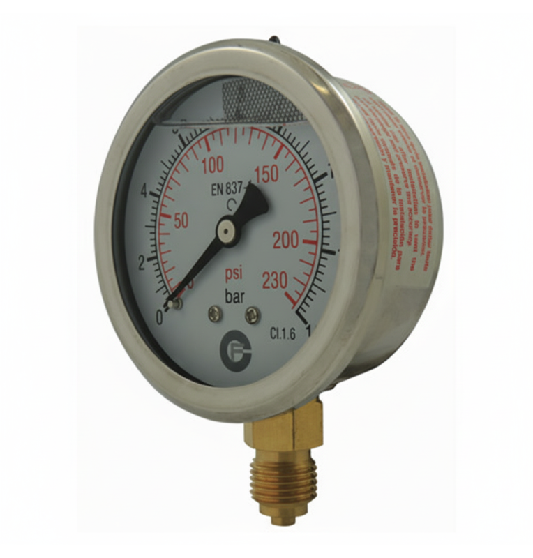 Manomètre de pression radial à bain de silicone Manomètre de pression radial à bain de silicone