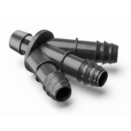 Y connessione fluted a 3 corsie - 16mm per micro-irrigazione