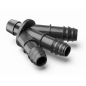 Raccordo scanalato Y 3 vie Ø16mm Raccordo scanalato Y 3 vie Ø16mm