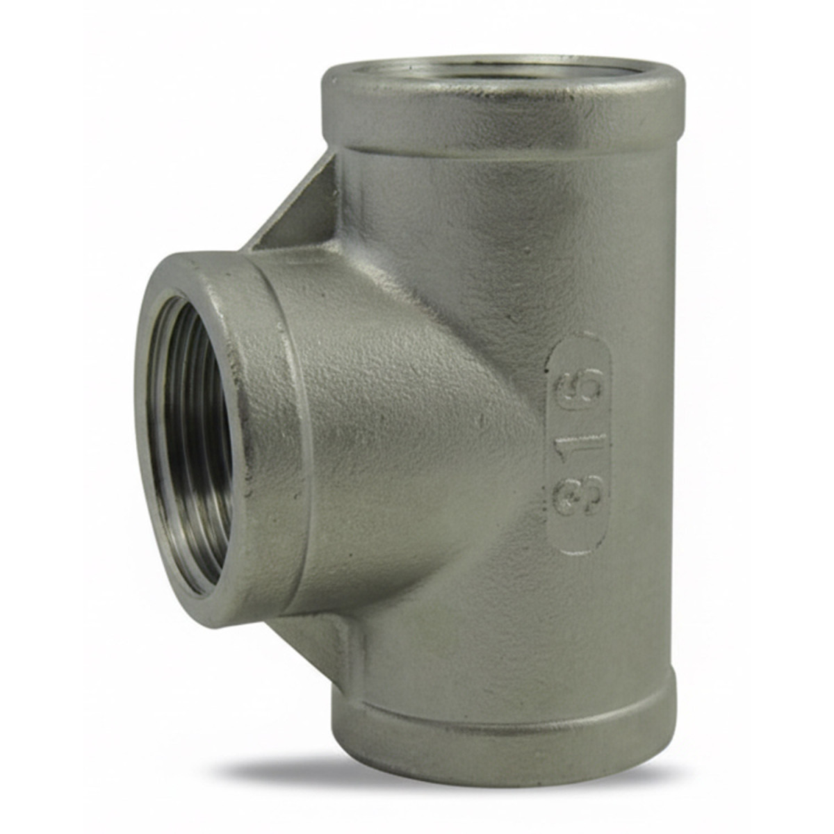 T Uguale in Acciaio Inox 316 Femmina/Femmina/Femmina PN20 - Connessione BSPT