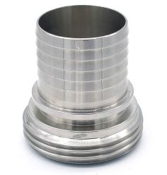 Male food connection with stainless SMS socket 316