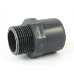 Male/female or male/male mixed PVC adapter to screw and stick