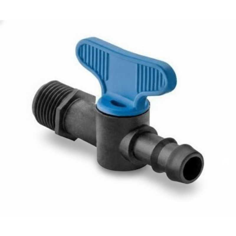 Mini Gewindeventil 1/2'' - Gerippter Ausgang 16 mm für Mikrobewässerung