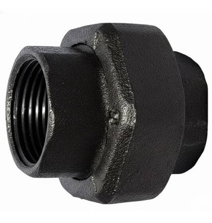 Raccord Union à Portée Conique Femelle-Femelle en Fonte Malléable à Cœur Noir