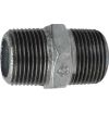 Male-male nipple made of galvanized malleable cast iron