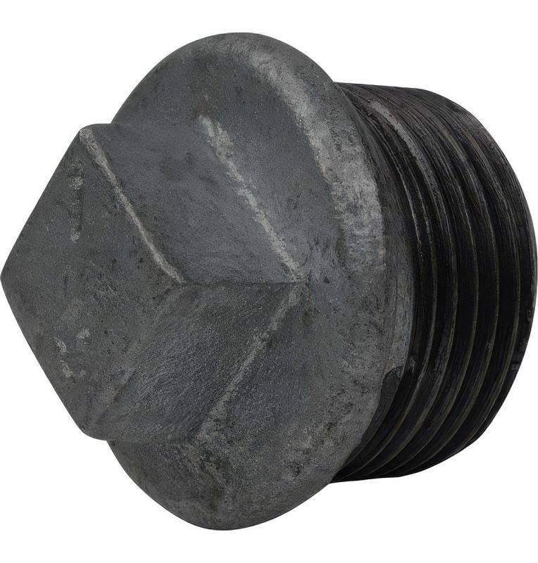 Bouchon Mâle avec Butée en Fonte Malléable à Cœur Noir Bouchon Mâle avec Butée en Fonte Malléable à Cœur Noir