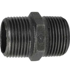 Mamelon Mâle-Mâle en Fonte Malléable à Cœur Noir