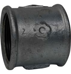 Malleable Cast Iron Female-Female Sleeve with Black Heart