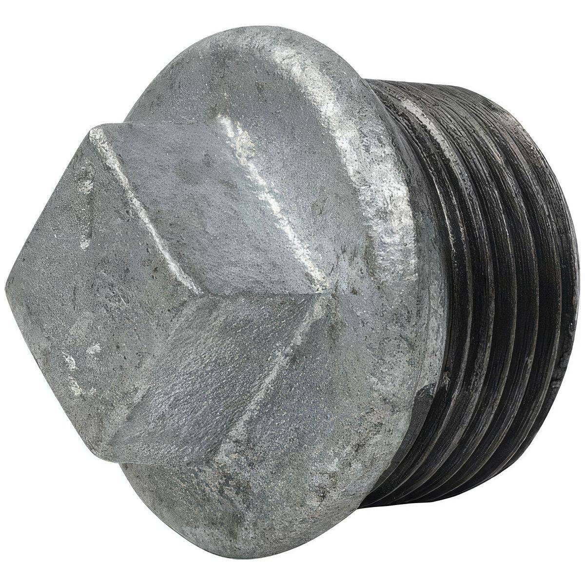 Bouchon Mâle avec Butée en Fonte Malléable Galvanisée