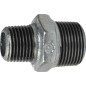 Reduced male-male nipple made of galvanized malleable cast iron
