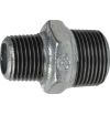 Reduced male-male nipple made of galvanized malleable cast iron