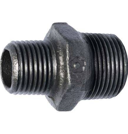 Male Male Cast Iron Reduced Nipple - Industrial Gas Plumbing Fitting