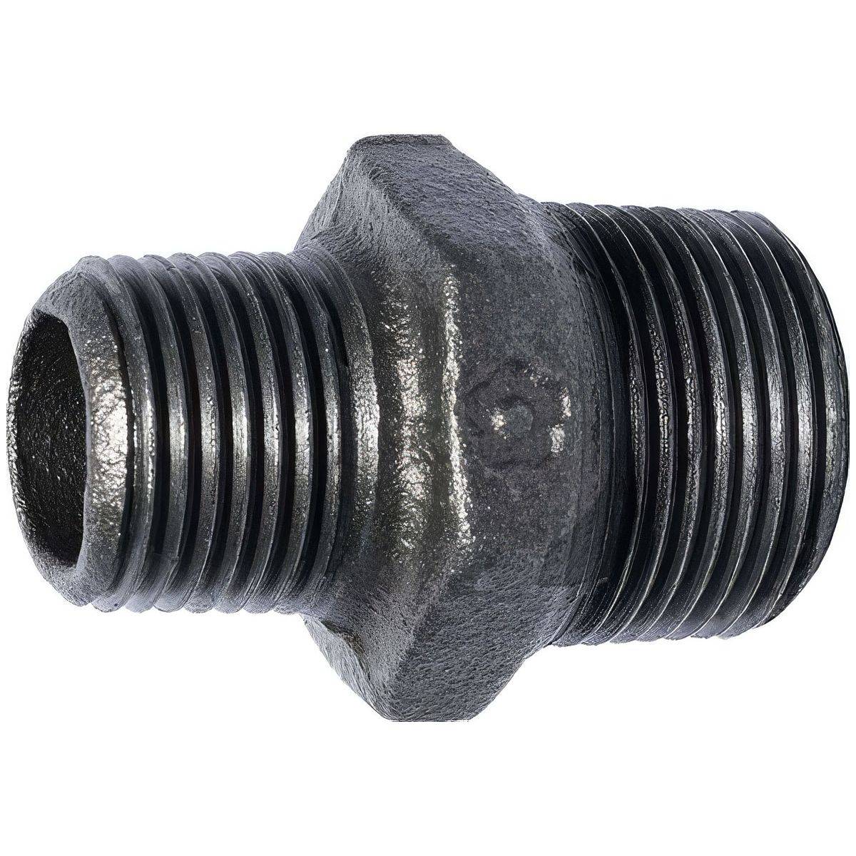Male Male Cast Iron Reduced Nipple - Industrial Gas Plumbing Fitting