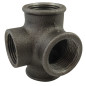 4-Way Tee Valve | Black malleable cast iron F/F/F/F EN 10242