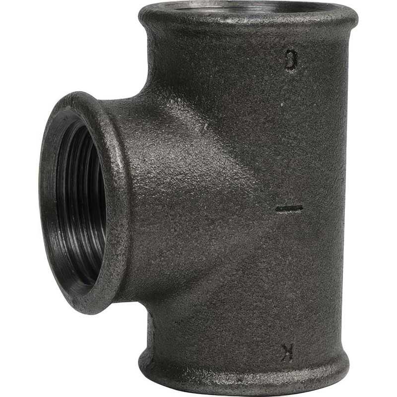 Té Égal 90° | Fonte Malléable Noire Femelle/Femelle EN 10242