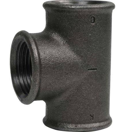 Equal tee 90° | Black malleable cast iron female/female EN 10242