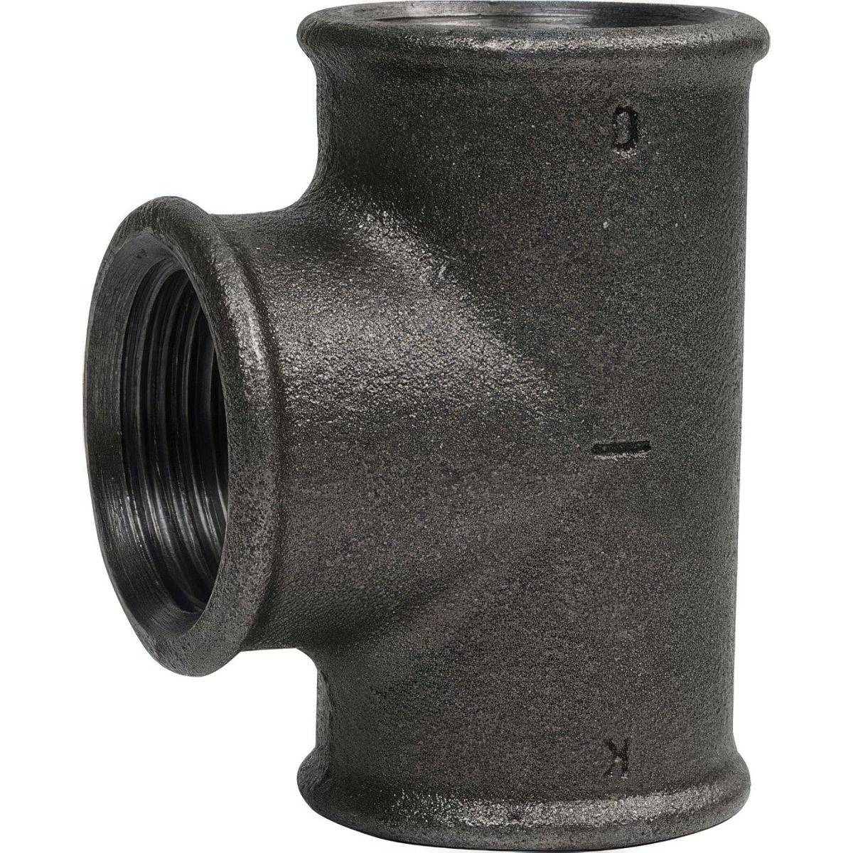 Igual tee 90° | Hembra/hembra de fundición maleable negra EN 10242
