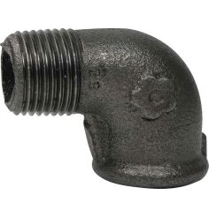 90° Winkelstecker Stecker/Buchse | Schwarzes Temperguss EN 10242