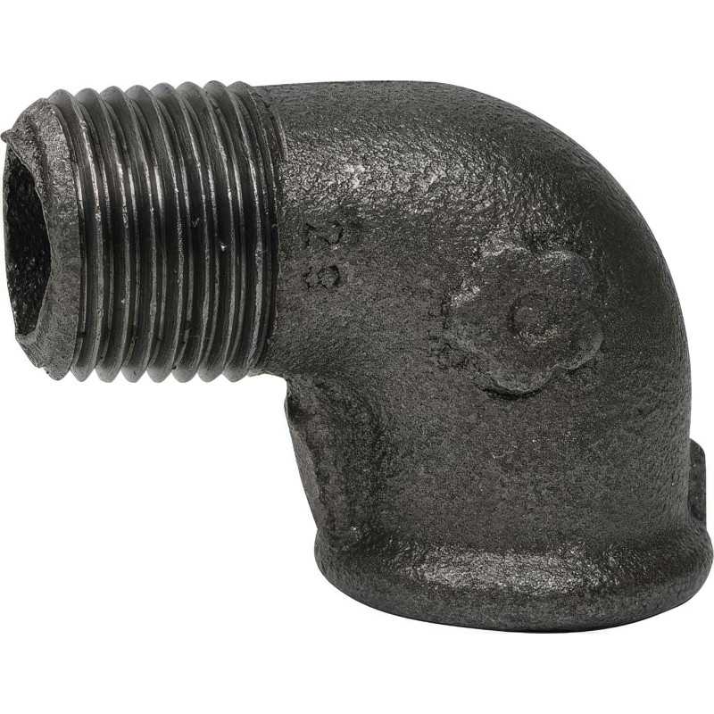 90° Elbow Connector Male/Female | Black malleable cast iron EN 10242