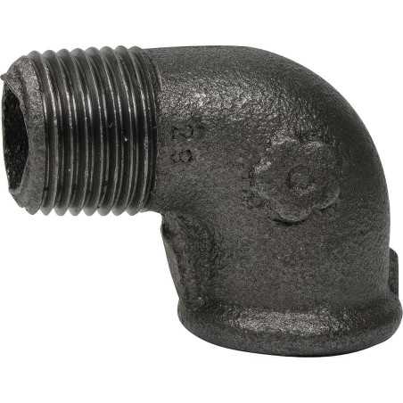 90° Winkelstecker Stecker/Buchse | Schwarzes Temperguss EN 10242