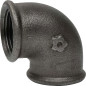 90° malleable cast iron elbow black core female/female EN 10242
