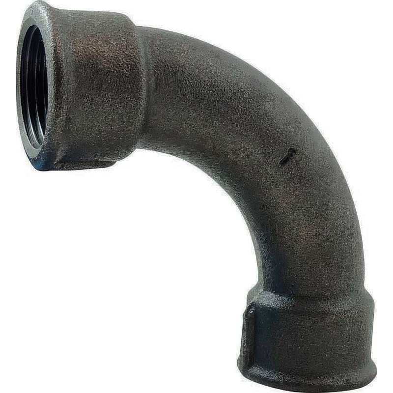 Coude à grand rayon fonte maléable coeur noir 90° Femelle/Femelle