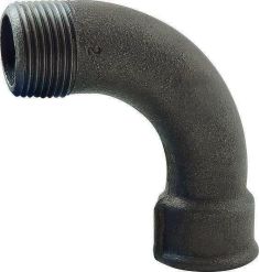 90° Male-Hearted Female Maleable Cast Iron Large Radius Elbow