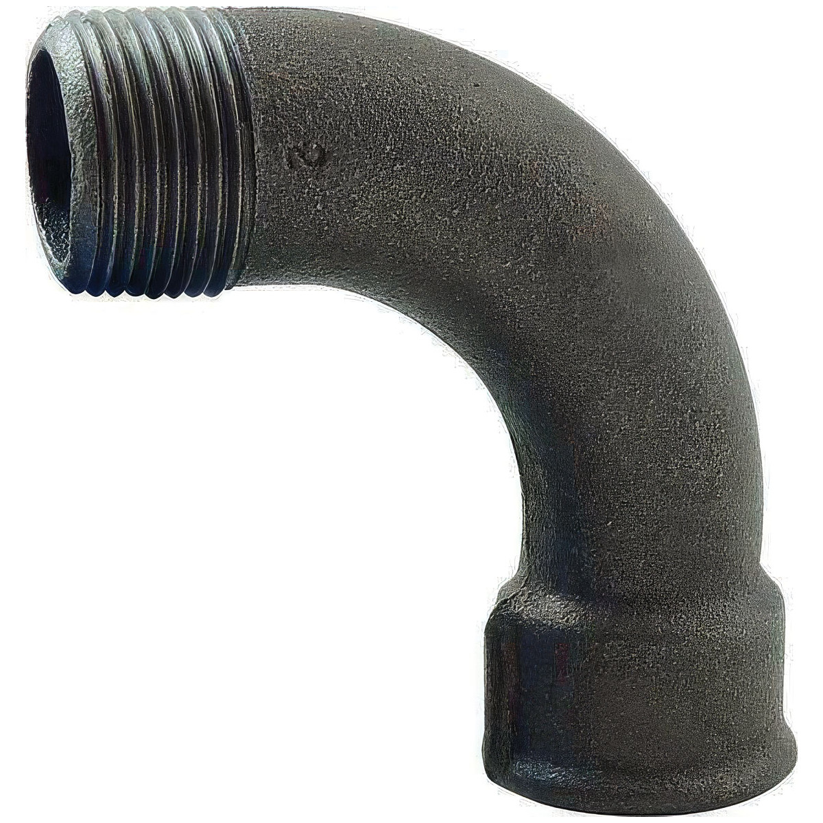 90° Male-Hearted Female Maleable Cast Iron Large Radius Elbow