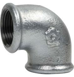 90° Female Elbow Connector | Galvanized malleable cast iron EN 10242