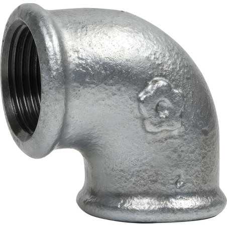 90° Female Elbow Connector | Galvanized malleable cast iron EN 10242