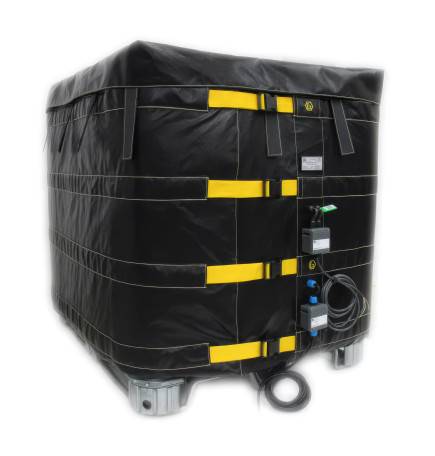 Ensemble Couverture Chauffante ATEX avec régulateur de température Ex-i et couvercle isolant pour conteneur IBC