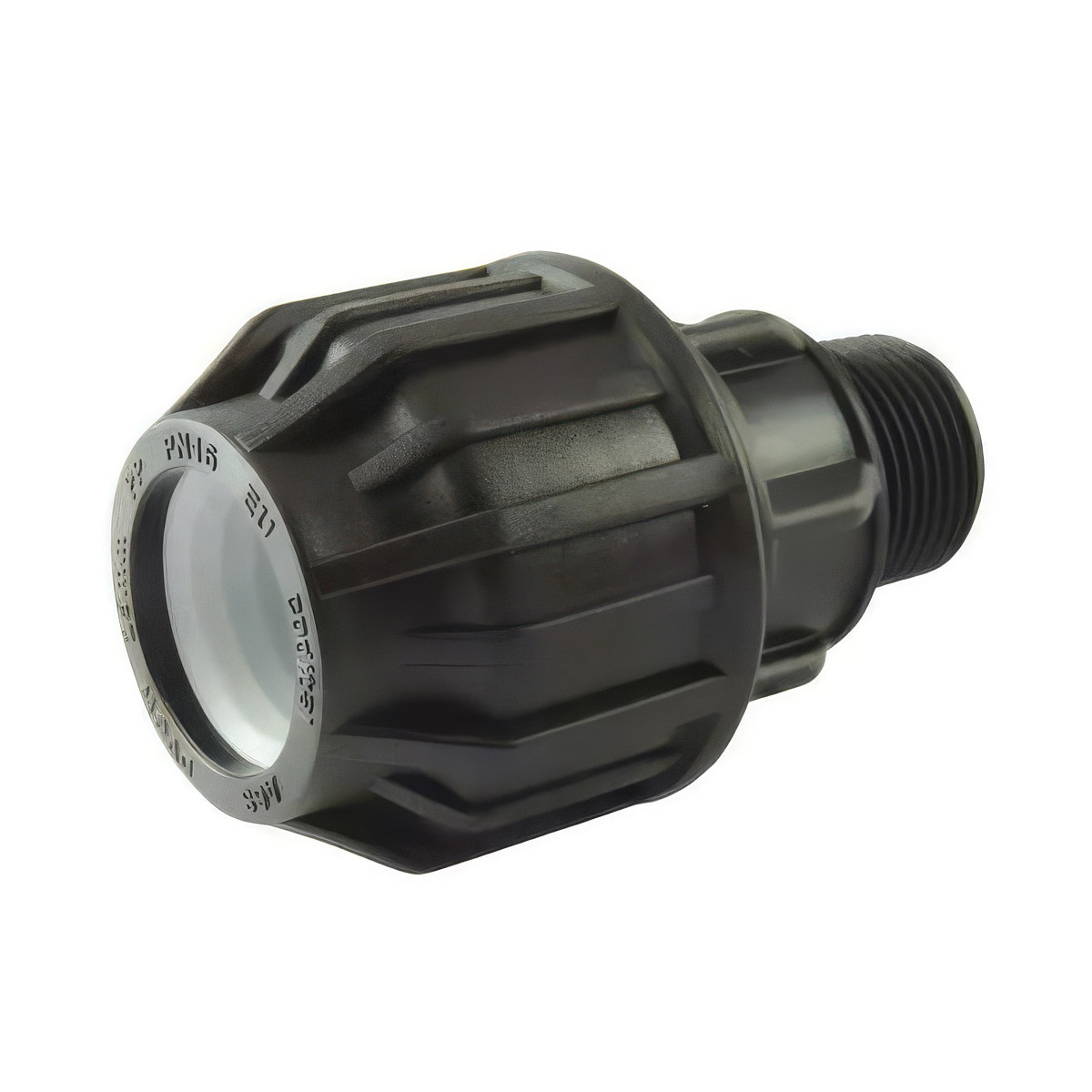 Compression connection with BSP male threading