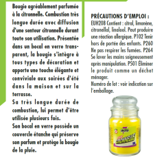 Vela aromática a hierba limón en tarro de cristal duradero