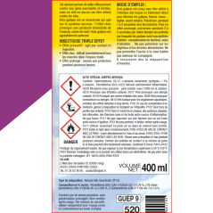 Détail étiquette sécurité aérosol inflammable Acto