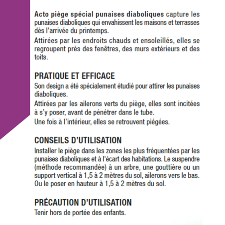 Piège à Punaises Diaboliques Extérieur : Design et Efficacité