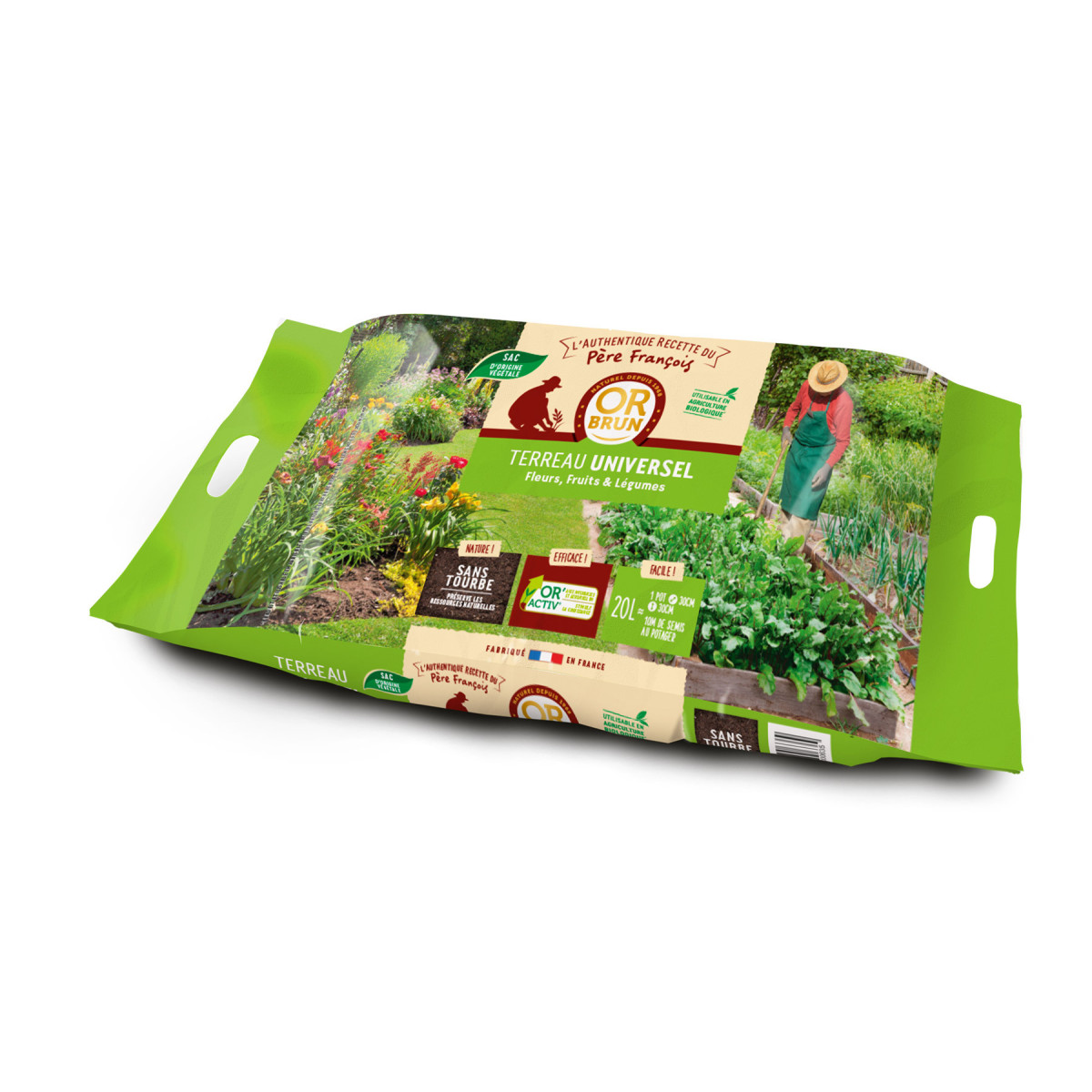 Tierra para macetas orgánica sin turba Or Brun : calidad y ecología para el jardín