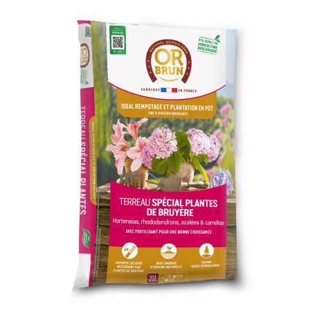 Terriccio per piante di erica Or Brun 20L - Azalee e Camelie Speciali